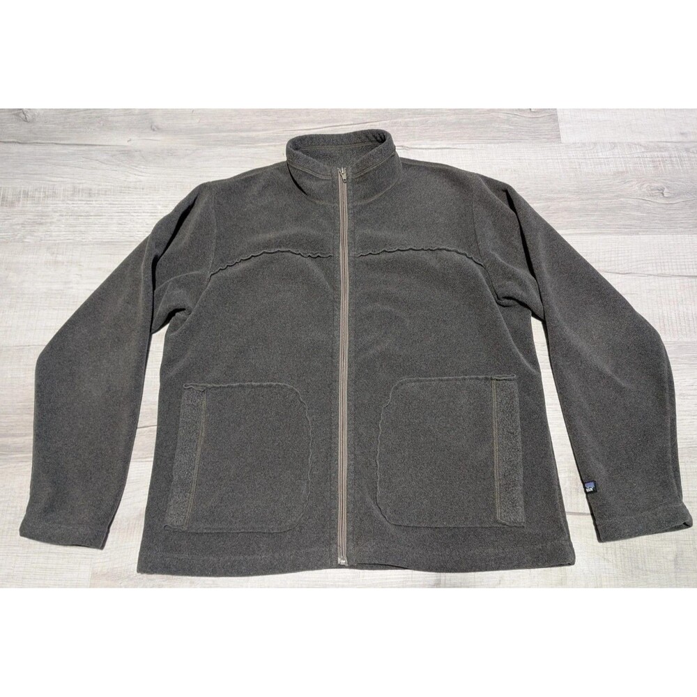 Patagonia Synchilla Jacket Ruffle Full Zip Fleece Sweater Women's Sz Large Gray